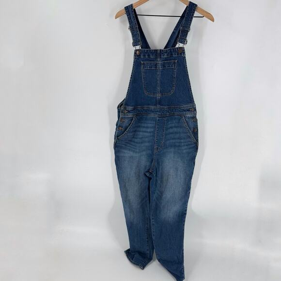 J.Crew Factory Denim Overalls Medium Wash Adjustable Straps Size Large - Picture 11 of 11